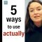 انگلیسی در یک دقیقه BBC – پنج روش استفاده از Actually